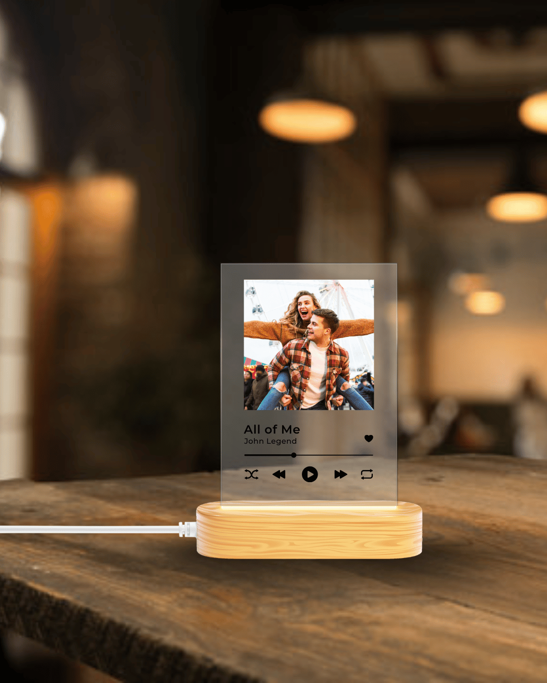 Personalised Spotify Plaque UK | Custom Song Acrylic Gift with LED Base