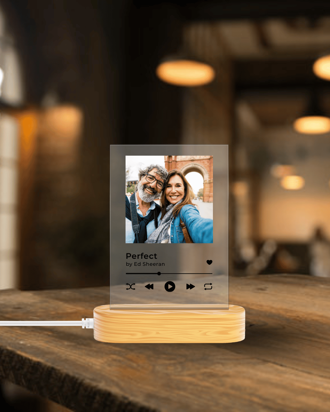 Personalised Spotify Plaque UK | Custom Song Acrylic Gift with LED Base