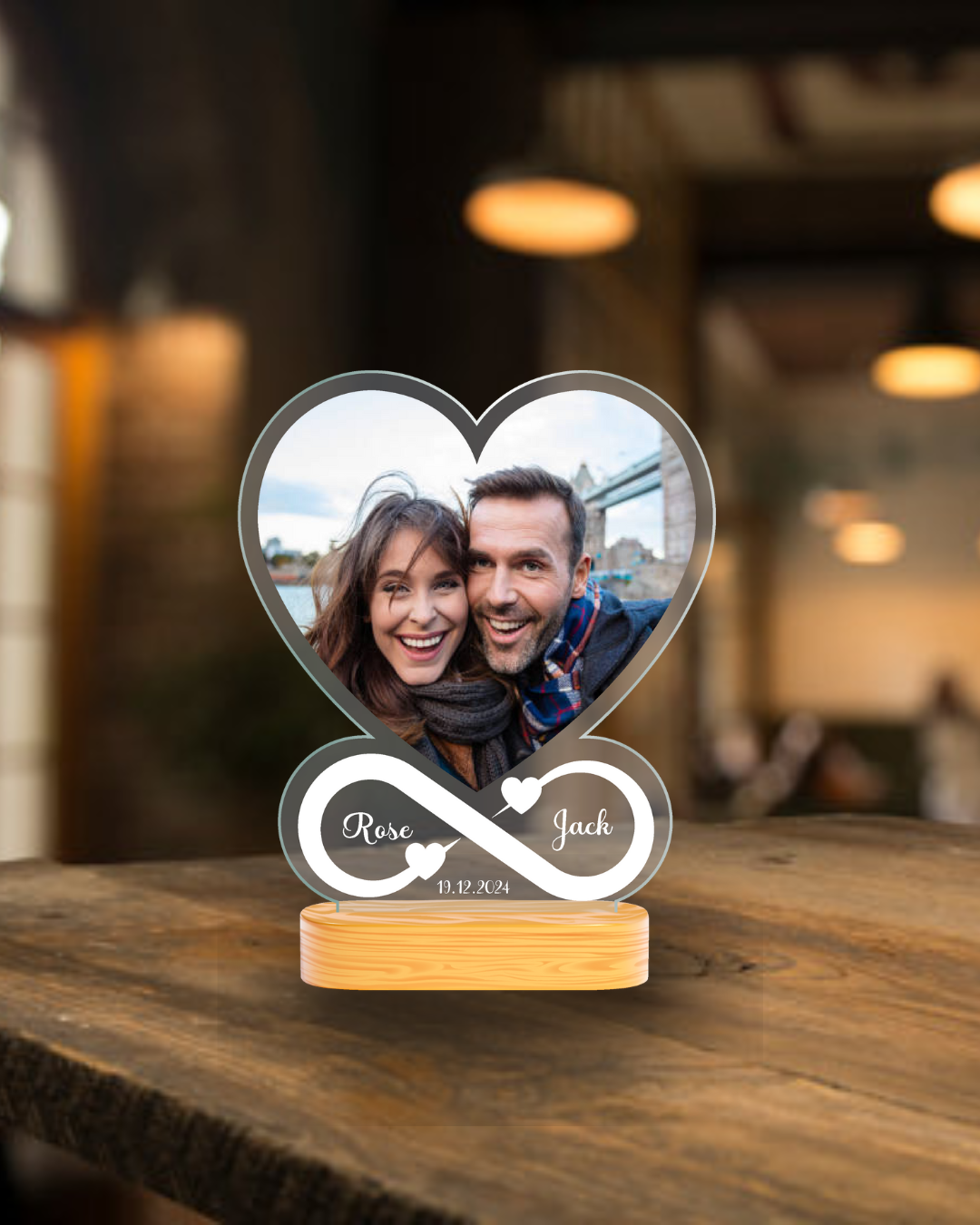 Personalised Infinity and Heart Plaque - Valentine's Special
