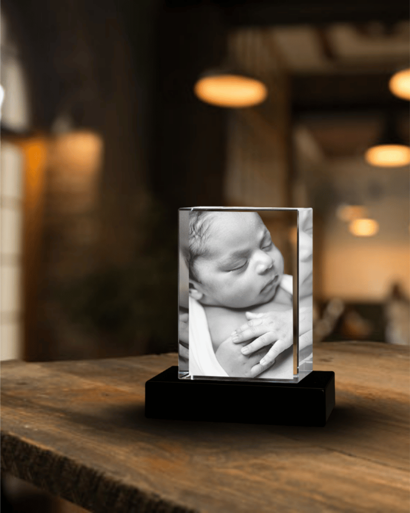 3D Crystal Rectangle Portrait | Elegant Personalised Gift