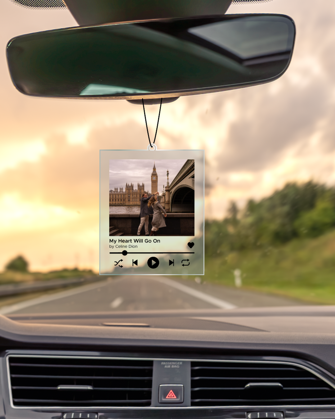 Personalised Spotify Style Car Hanger